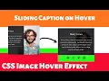 How To Make CSS Image Hover Effect with Sliding Caption