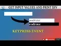 get value from input jquery input get values inside div get value input and print inside div