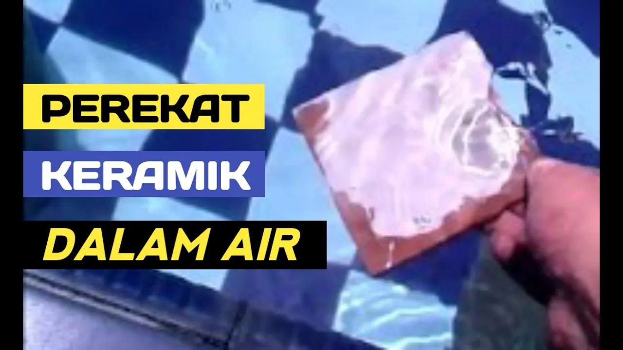 Mendempul Nat Keramik Kolam Renang Dalam Air dengan DEMP X Perekat Extreme warna BIRU. 