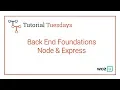 Woz U Learn to Code Back End Foundations - Node Express