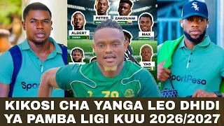 Kikosi Cha YANGA Leo Kinachoanza Dhidi Ya PAMBA JIJI, Mechi Ya Ligi Kuu NBC 2026/2027