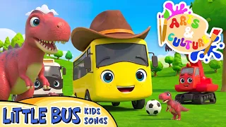 Schoolbus Dinosaur Adventure! (Kids Show!) | Little Bus Kids Songs