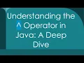 Understanding the Operator in Java A Deep Dive