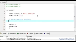 46 strcpy String Copy Function in C Programming Language Tutorial