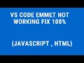 javaSCript Emmet Not working on vs code
