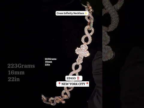 16mm 22 Inch Cross Infinity Chain| Luxury Hip Hop Jewelry