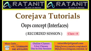 Core Java Tutorials Oops Concepts Interfaces by Mr Ratan class-08