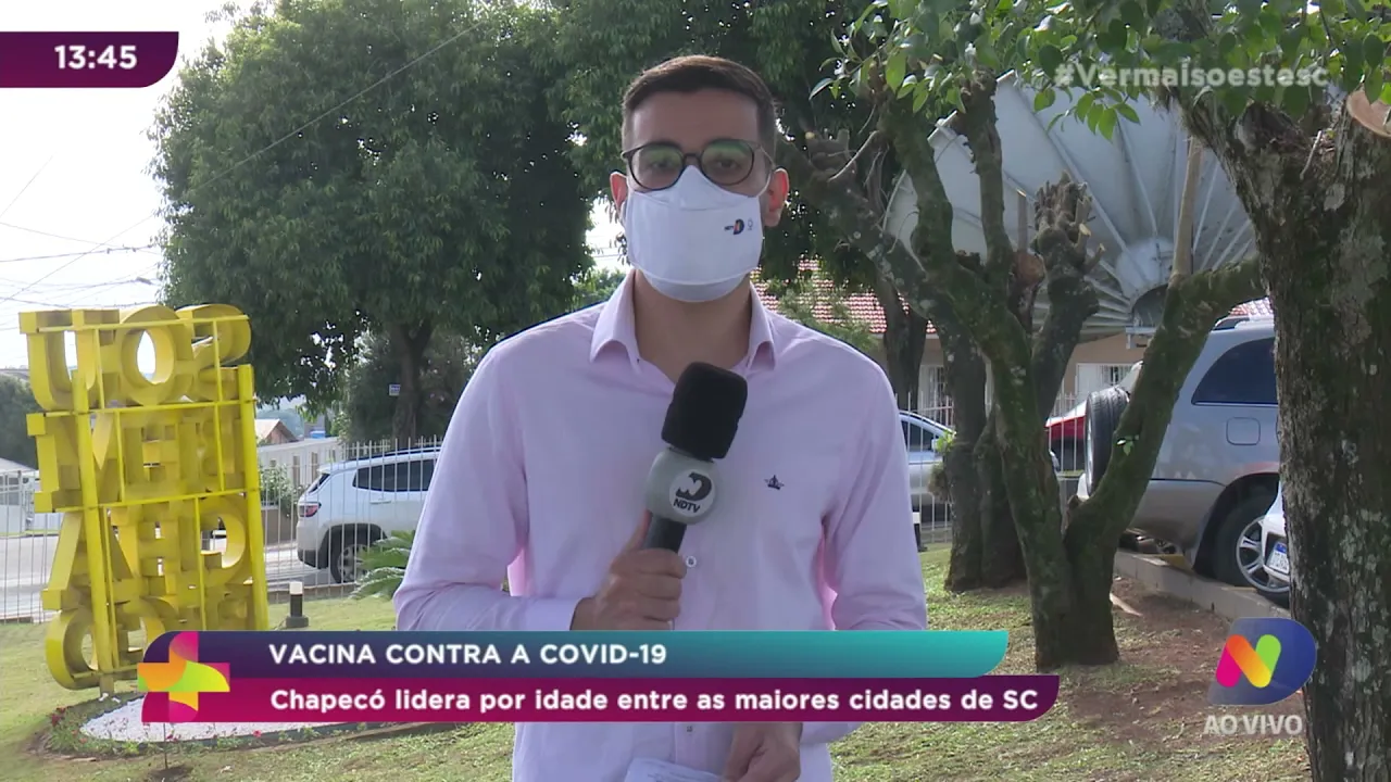 Vacina contra a Covid-19: Chapecó lidera por idade entre as maiores cidades de SC