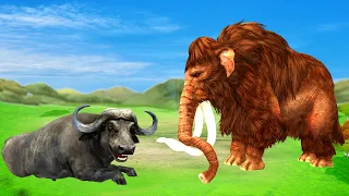 Mammoth Elephant Meets Lion, Buffalo & Cow | Family-Friendly Animation#animationvideo