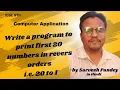 Java Program to Print Numbers from 20 to 1 in Reverse Order ICSE Class 9 Computer Applications