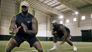 O-Line Drills with Tyron Smith to Improve Run Blocking Footwork Pass Pro