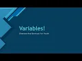 Lesson 3 Variables