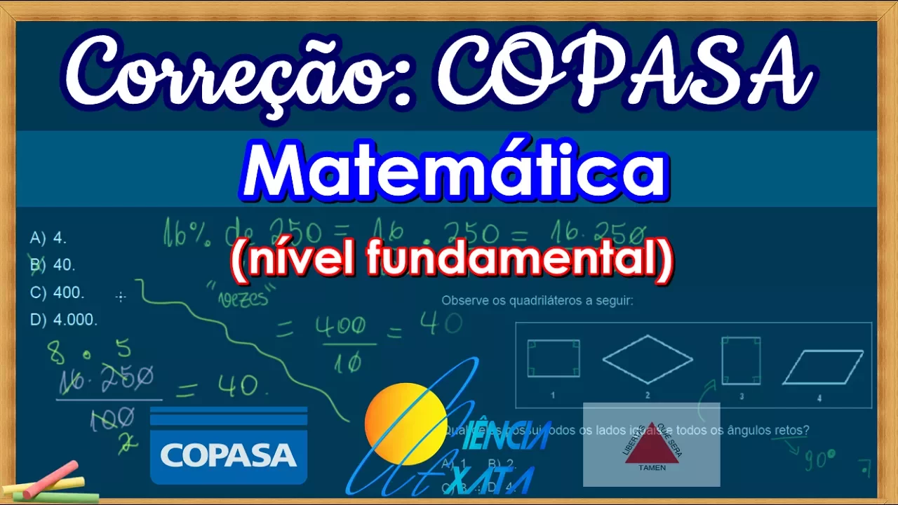 Correção Prova Copasa 2014 - Matemática (Nível Fundamental)