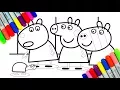 Peppa Pig Coloring Book Pages for kids Kids Fun Art Activities with Colored Markers