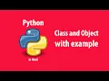 Class and object in python in Hindi