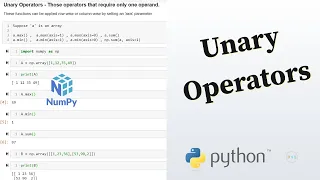 Python Numpy Tutorial - 13 Unary Operators