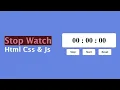 JavaScript Stopwatch Project Full Tutorial with Start Stop Reset