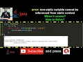 Learn Java by solving error - non-static variable cannot be referenced from static context