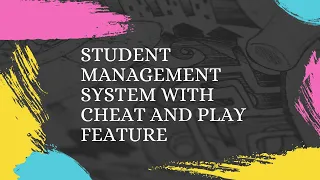 Student Management System with cheat and play feature using Java Swing