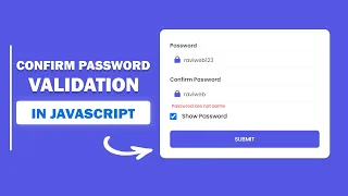Confirm Password Validation Password Validation in Javascript Form Validation