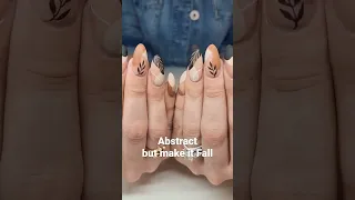 Abstract Fall Nail Art | Nude Nail Art | Trendy Fall Nails