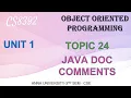 CS8392 - OBJECT ORIENTED PROGRAMMING