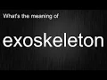 What s the meaning of exoskeleton How to pronounce exoskeleton