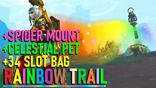 HOW TO GET THE RAINBOW TRAIL PRISMATIC BAUBLE SPIDER MOUNT OR 34 SLOT BAGS World of Warcraft