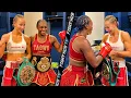 CLASSY Claressa Shields gives Kaye Scott back her belts - embraces her after TKO win