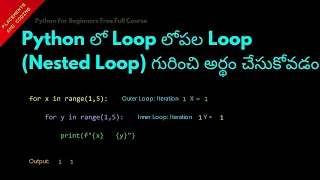 Understanding Loop with in Loop in Python Telugu Lesson 59 Python For Beginners