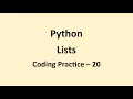 Coding Practice 20 Lists Python NxtWave CCBP
