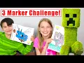 3 Marker Minecraft Movie Challenge in Real Life