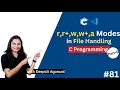 Difference between r r w w a Modes in File Handling File Handling in C Part-6