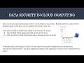 Research Paper Presentation on Data Security in Cloud Computing