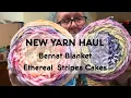 New Yarn Unboxing Bernat Blankets Ethereal Stripes Beautiful colours