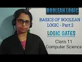 TYPES OF LOGIC GATES BASICS OF BOOLEAN LOGIC Part 2 Class 11 Computer Science CBSE 2020-21