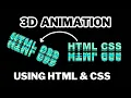 PURE CSS 3D ANIMATION How to Create 3D Animations with Pure CSS and HTML 2025