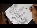 Lagu Tutorial lukis bambu menggunakan tinta bak - ink painting