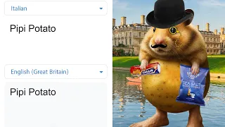 Pipi Potato in different languages meme