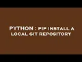PYTHON pip install a local git repository