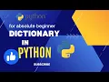 Dictionary in python Methods of Dictionary how to remove Dictionary items in Python
