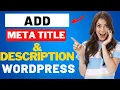 How To Add Meta Title and Description In WordPress 2026 - FAST Easy