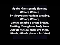 ILLINOIS STATE ANTHEM Song Words text sing along By The RIVERS GENTLY FLOWING