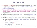 Python Programming Dictionary VTU BE CSE 15CS666 OPEN ELECTIVE