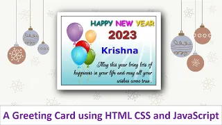 New Year Card generator using HTML CSS and JavaScript Pro Developing Champs