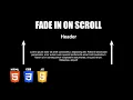 Fade In on Scroll HTML CSS JS Tutorial