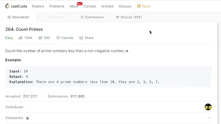 Leetcode Interview Questions - Count Prime