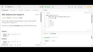 LeetCode Problem Subarray Sum Equals K Prefix Sum HashMap Solution in C