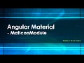 Angular Material Tutorial Mat Icon Module