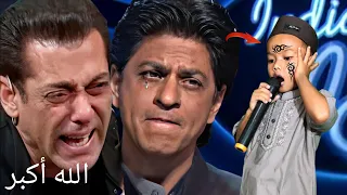 the childs melodious call to prayer with a golden voice made all the judges and audience cry 